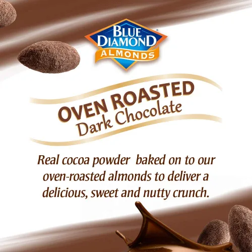 Vista 2 de Blue Diamond Almonds Paquete dulce y salado, almendras espolvoreadas de cacao y ligeramente saladas, (2 bolsas de 25 onzas)