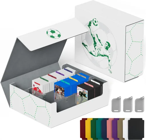 Vista 22 de Caja de almacenamiento de tarjetas UAONO para cartas de intercambio, estuche de cubierta de cartas de comandante de más de 1800 de cuero PU, soporte
