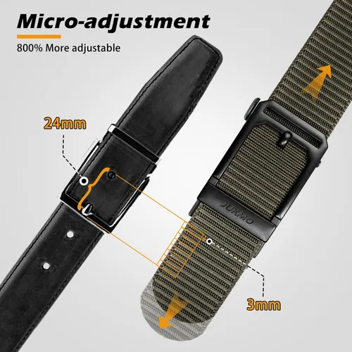 Vista 3 de JUKMO Cinturón táctico de trinquete para hombre, cinturón de trabajo de correa de nailon de 1.5" con hebilla deslizante automática, ajustable
