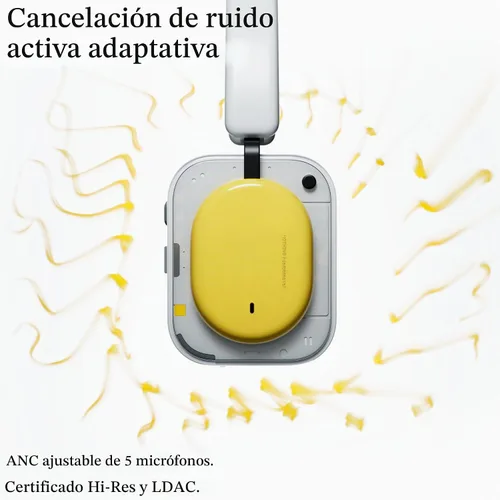 Vista 7 de Nothing Auriculares (a) Auriculares con cancelación activa de ruido adaptables 2026, auriculares inalámbricos Bluetooth 5.4 ANC con LDAC Hi-Res, 5