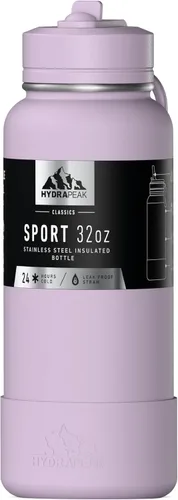 Vista 33 de Hydrapeak Botella de agua deportiva aislada de 32 onzas con tapa con popote, a prueba de fugas y derrames, mantiene las bebidas frías durante 24