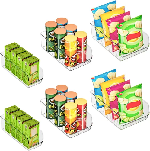 Vista 10 de Ettori Organizador de botellas de agua, paquete de 2 cubos organizadores de refrigerador y contenedores de almacenamiento transparentes
