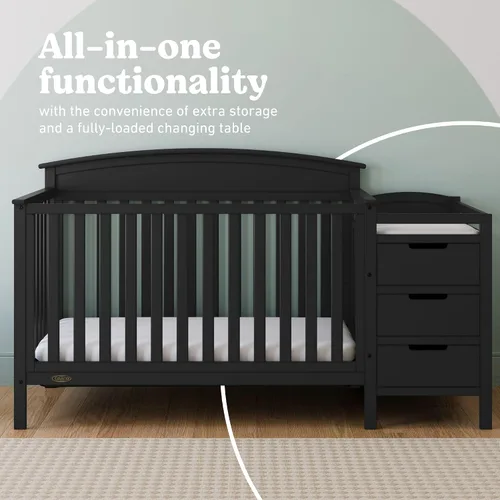 Vista 3 de Graco Benton - Cuna convertible 5 en 1 GREENGUARD Gold Certified, Baby Crib & Changing Table Combo, Includes Water-Resistant Changing Pad