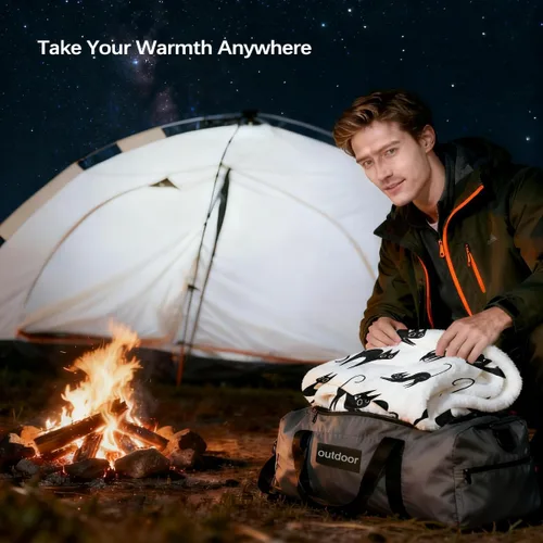 Vista 7 de Sleepwish Manta de forro polar con diseño de gato negro, con siluetas divertidas de gatos, manta Sherpa de felpa para niños y niñas, manta