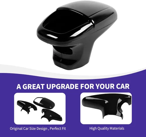 Vista 6 de RAZPOY Cubierta de la perilla de la palanca de cambios, protector de manija, accesorios interiores compatibles con Dodge Challenger Charger Negro