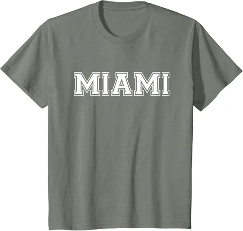 Vista 102 de Camiseta de regalo deportiva estilo universitario Miami Florida, Negro, S