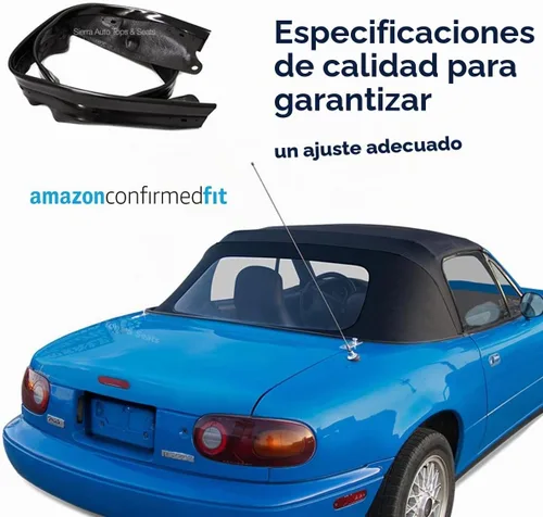 Vista 7 de Sierra Auto Tops Rieles de lluvia de repuesto para Miata Convertible Top, compatible con modelos Mazda Miata MX5 1990-2005, PVC de goma de alta
