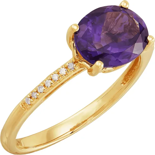 Vista 2 de Welry Anillo ovalado con detalles de diamantes en oro de 10 quilates, Oro