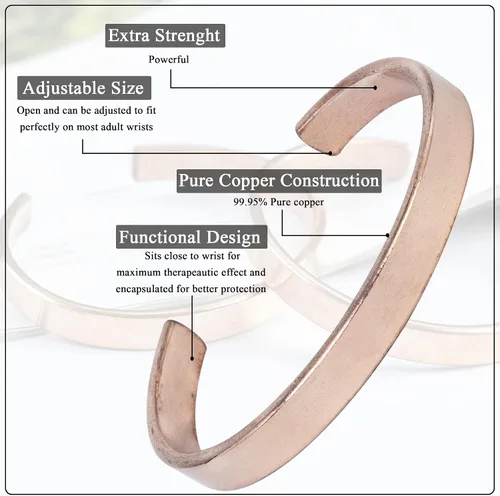 Vista 8 de Crocon Exclusivas pulseras magnéticas ajustables de cobre tibetano para mujeres y hombres, patrón indio, joyería de yoga, meditación espiritual