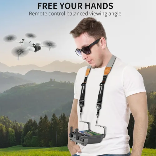 Vista 2 de Cordón de cuello RCstyle para DJI RC y RC 2 y RC Pro Control remoto Cordón portátil para DJI Air 3S/Air 3, Mini 4 Pro, 2S, Mini 3/3 Pro, correa