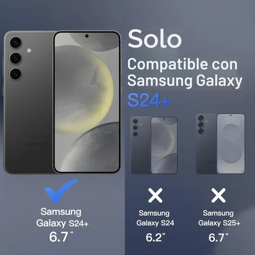 Vista 2 de JETech Funda magnética para Samsung Galaxy S24 Plus 5G y protector de pantalla de privacidad con protector de lente de cámara