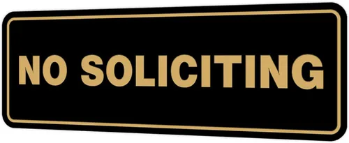 Vista 34 de Estándar No Soliciting Door/Wall Sign - Negro - Pequeño