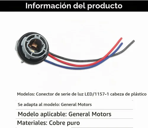 Vista 4 de 2 piezas de enchufe de zócalo de bombilla LED 1157, zócalo de luz de freno de señal intermitente impermeable, luz trasera, conector de enchuefe