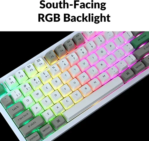 Vista 5 de Keychron Q1 Max RGB QMKVIA Teclado mecánico personalizado, perilla programable de metal completo de 2.4 GHzBluetoothTeclado con cable
