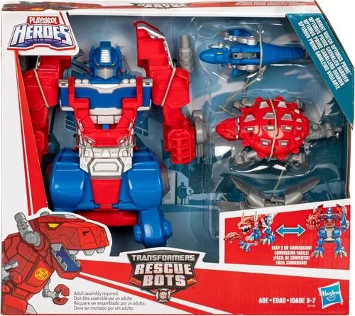 Vista 2 de Transformers Rescue Bots Knight Watch Optimus Prime, Playskool Heroes figura de acción de juguete (exclusivo de Amazon)