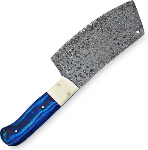 Vista 2 de Hecho a mano de acero de Damasco 12 pulgadas cuchillo de cuchilla con funda 9951
