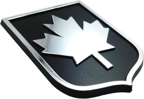 Vista 3 de Etiqueta engomada del emblema del coche de plástico cromado negro de la bandera de Canadá CanBC