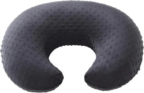 Vista 2 de Funda de almohada de lactancia con lunares, funda de almohada de felpa para lactancia materna Funda para almohada de lactancia, transpirable, Negro