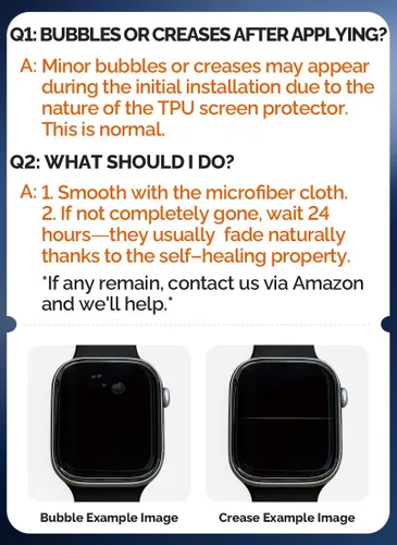 Vista 2 de Misxi 6 unidades Protector de pantalla de TPU suave transparente para Apple Watch Series 3 Series 2 Series 1 38mm, Protector de pantalla de alta