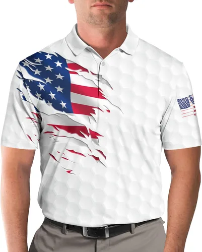 Vista 4 de Camisetas de golf divertidas para hombres, polo para hombres, camisetas de golf de manga corta para equipo, regalos para amantes del golf