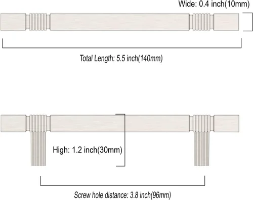 Vista 3 de Asidrama - Paquete de 6 manijas de gabinete de cocina color níquel satinado cepillado de 3.75 pulgadas (96mm), tiradores para gabinete, accesorios