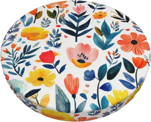 Vista 14 de Ouqiuwa Funda redonda para taburete de bar con diseño de mariposa, diseño de gato, color negro Reloj Gato Negro Mariposa