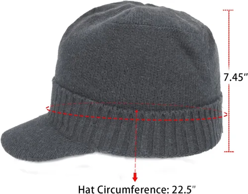 Vista 19 de Dahlia Gorro para hombre con visera - lana, sombrero de invierno con borde, forro polar