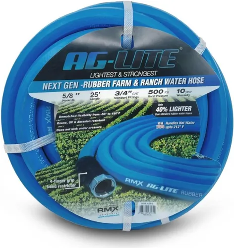 Vista 14 de AG-LITE BSAL5806 - Manguera de jardín de goma para agua caliente/fría de 5/8 pulgadas x 06', 100% goma, ultraligera, súper fuerte, 500 PSI, 50°F a