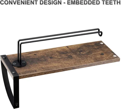 Vista 3 de BTY Soporte para toallas de papel con estante, soporte vintage de granja montado en la pared para toallas de papel debajo del gabinete, estante