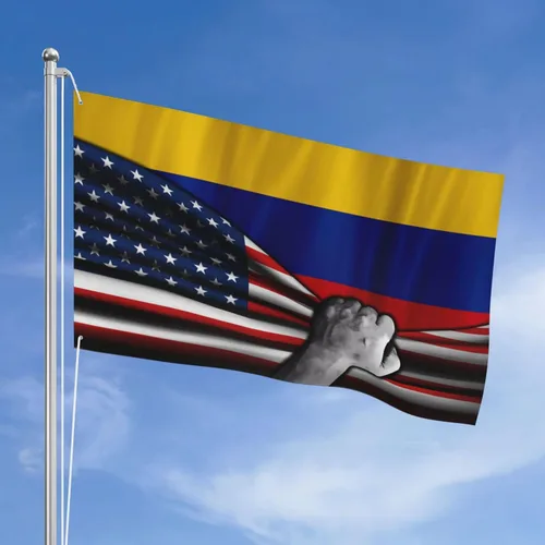 Vista 21 de Bandera estadounidense y bandera de las Bahamas de las Bahamas para exteriores de 3 x 5 pies, tres capas de tela para coser a doble cara, impresión