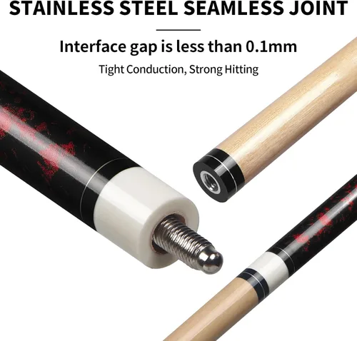 Vista 4 de Juego de tacos de billar LOTKEY de 4/3 / 2/1 - 1.47 m 18~21 oz con madera de arce canadiense, tacos de billar profesionales duraderos para jugadores