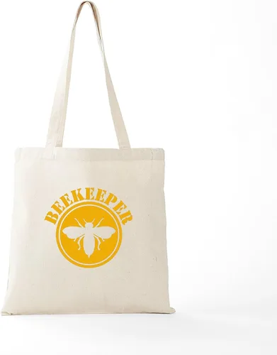 Vista 6 de CafePress Beekeeper Stencil Tote Bag Reusable Natural Beige Canvas Shopping Bag