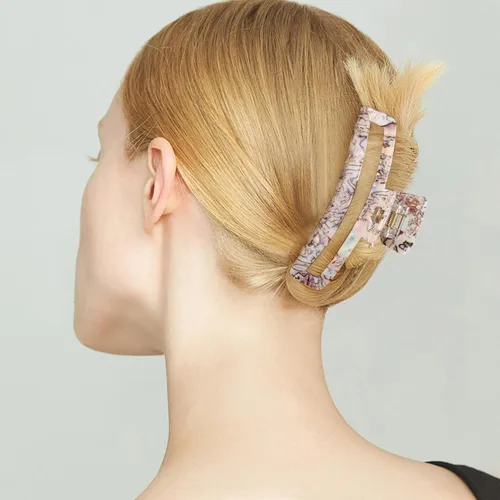 Vista 6 de Jayongnee - Pinzas rectangulares grandes antideslizantes para mujeres y niñas, pinzas de sujeción fuerte para cabello fino/medio grueso