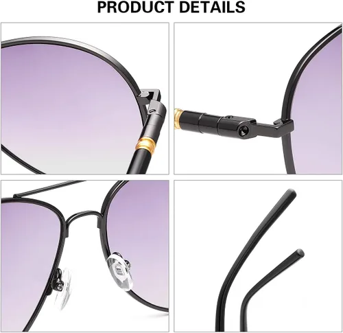 Vista 5 de YIMI Paquete de 2 lentes de lectura bifocales invisibles, lentes de sol con bisagra de resorte, protección UV, lectores solares anti luz azul