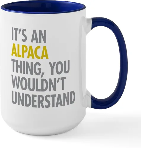 Vista 10 de CafePress Alpaca For Christmas Large Mug 15 oz (444 ml) Ceramic Coffee Mug
