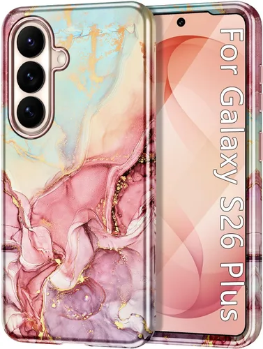 Vista 25 de Btscase para Samsung Galaxy S25, [Probado contra caídas de grado militar] Funda protectora de diseño de patrón de mármol, resistente, delgada