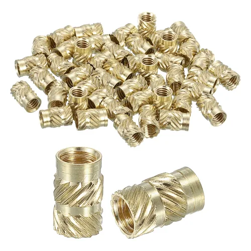 Vista 49 de uxcell Tuercas de inserción moleteadas, 100 piezas M1 x 1.5mm L x 2mm DE 3D Impresión de latón Tuercas de inserción roscadas hembras Insertos