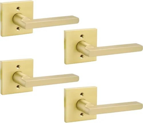Vista 69 de Goldenwarm Manijas de puerta de oro cepillado para interiores, manijas