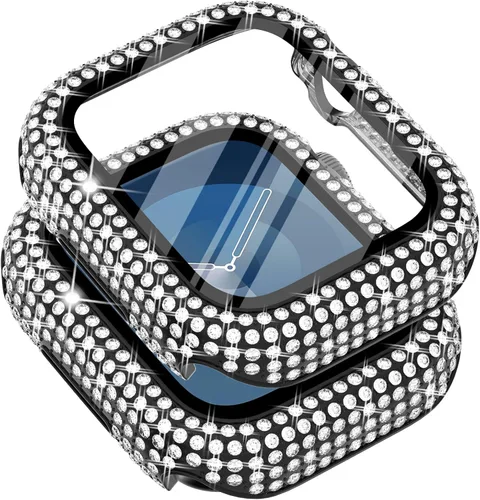 Vista 29 de Surace - Carcasa de 1.49 pulgadas compatible con Apple Watch con protector de pantalla, caja protectora general con diseño de diamantes brillantes