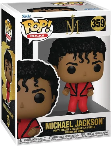 Vista 2 de POP Rocks: Michael Jackson - Figura de vinilo de Thriller Funko (con funda protectora de caja compatible), multicolor, 3.75 pulgadas