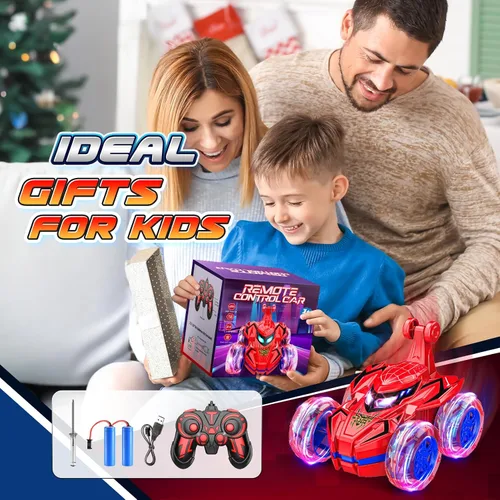 Vista 7 de Coche a Control Remoto, Juguetes para Niños de 4 a 6 años, 6 a 8, 8 a 12 años, Rotación de 360°, 2.4 GHz, Coches RC de Acrobacias Rápidas con Luces