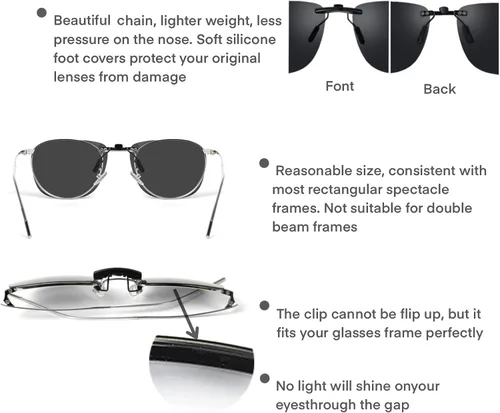 Vista 4 de Gafas de sol polarizadas con clip sobre gafas graduadas que no se levantan