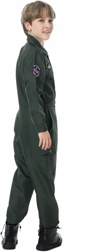 Vista 8 de Antsoldier Disfraz de piloto de combate para niños, disfraz de piloto, disfraz de aviador, disfraz de aviador, para niños, adultos, Halloween