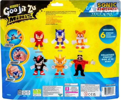 Vista 9 de Heroes of Goo JIT Zu Minis Sonic 6 Pack - Miniaturas Elásticas Coleccionables, 6 Personajes Elásticos de Sonic