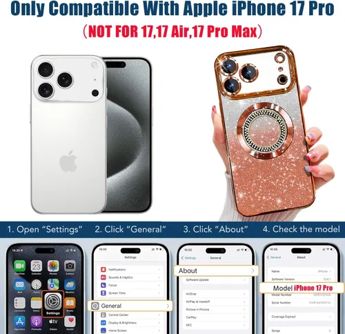 Vista 344 de Misscase Funda magnética con purpurina para iPhone 11 compatible con MagSafe, protección completa, delgada, a prueba de golpes, antiarañazos