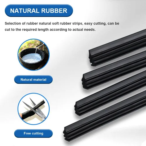 Vista 6 de 4 piezas de recambio de goma para limpiaparabrisas, accesorios universales para coche, 35,6 cm Tamaño ajustable de recambio universal