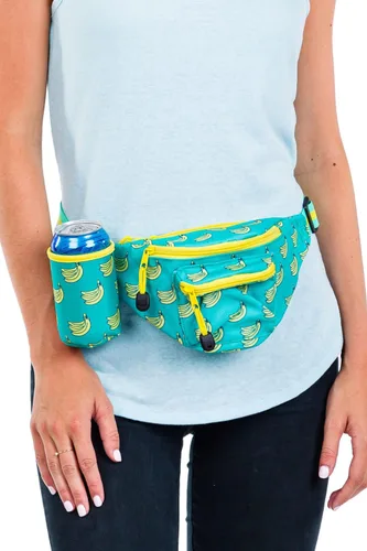 Vista 2 de Tipsy Elves DARE - Riñonera de neón para raves, festivales musicales y fiestas de disfraces, Plátano Verde Habana