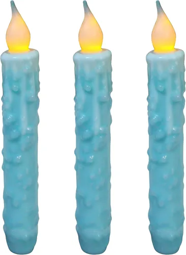 Vista 9 de CVHOMEDECO. Velas de cera real sumergidas a mano, funciona con pilas, temporizador, velas cónicas sin llama primitivas del país, 6-3/4 pulgadas