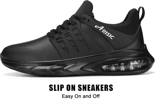 Vista 3 de ARISIC Zapatos de trabajo antideslizantes para hombres, zapatillas de deporte impermeables para restaurante para hombres, zapatos Trabajo Comfort