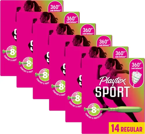 Vista 24 de Playtex Tampones deportivos de absorción regular, sin fragancia, 18 unidades, tampones regulares para mujeres, cuidado femenino, tampón Playtex
